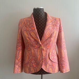 Escada vibrant colors Paisley Patterned Women's Jacket size 12